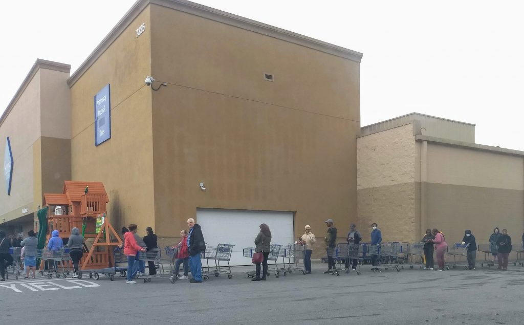 line to get into sam's club