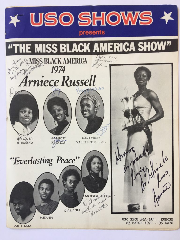 Miss Black America USO show poster