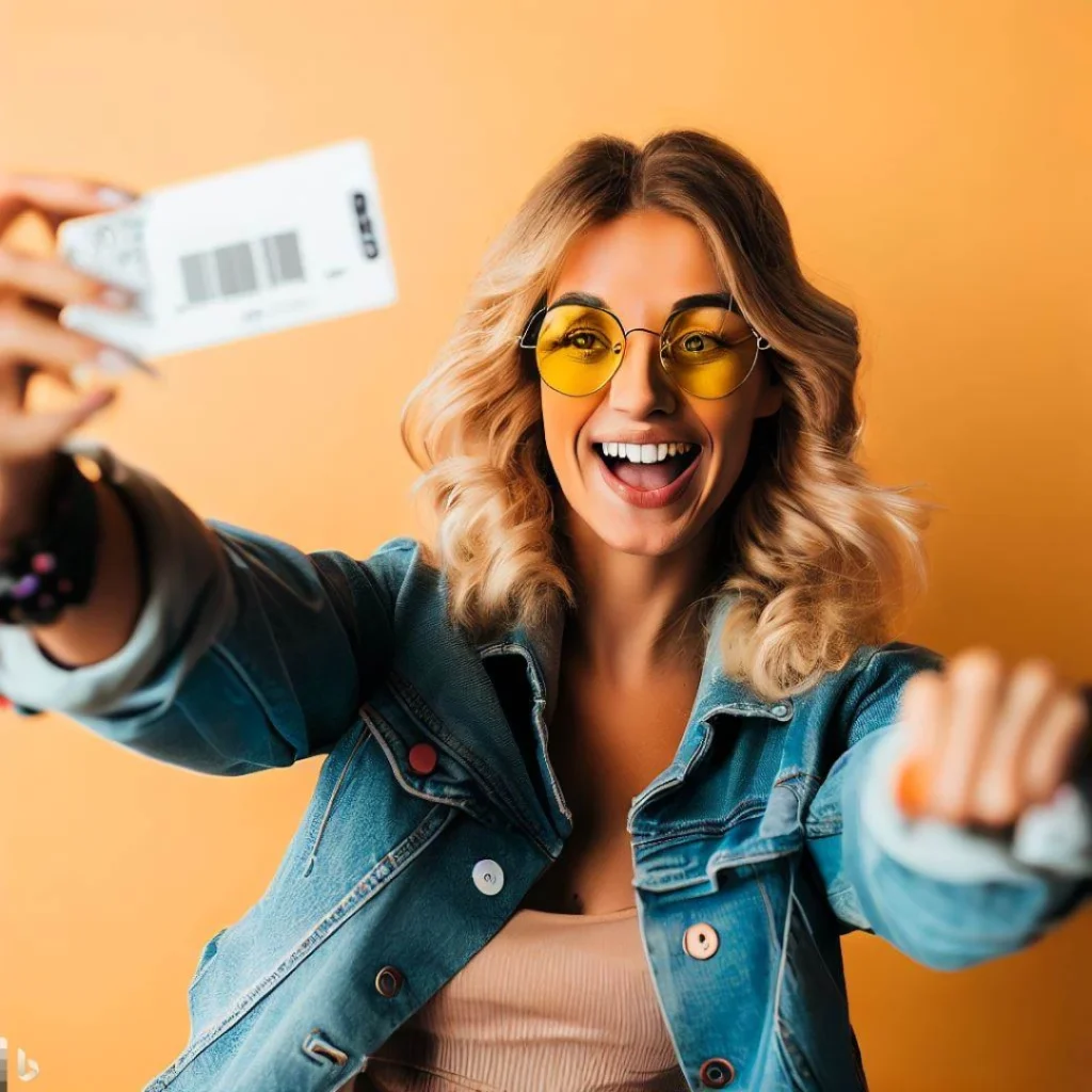 woman with Ticket photo