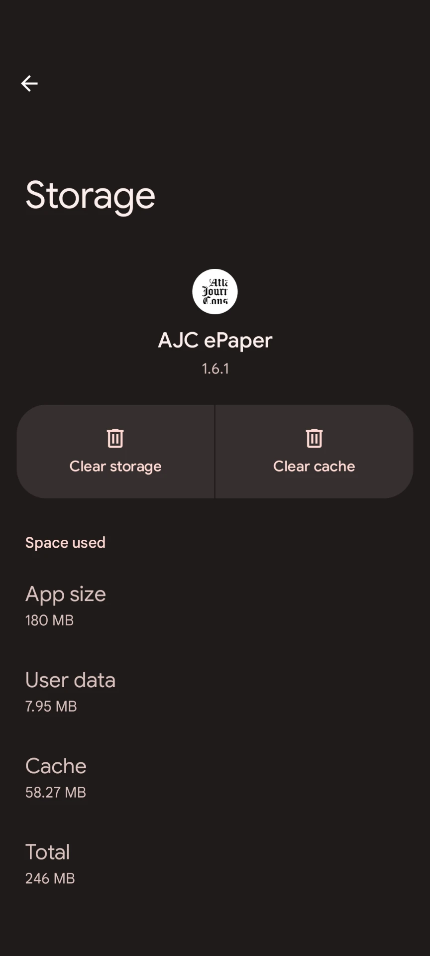 android clear cache and data menu