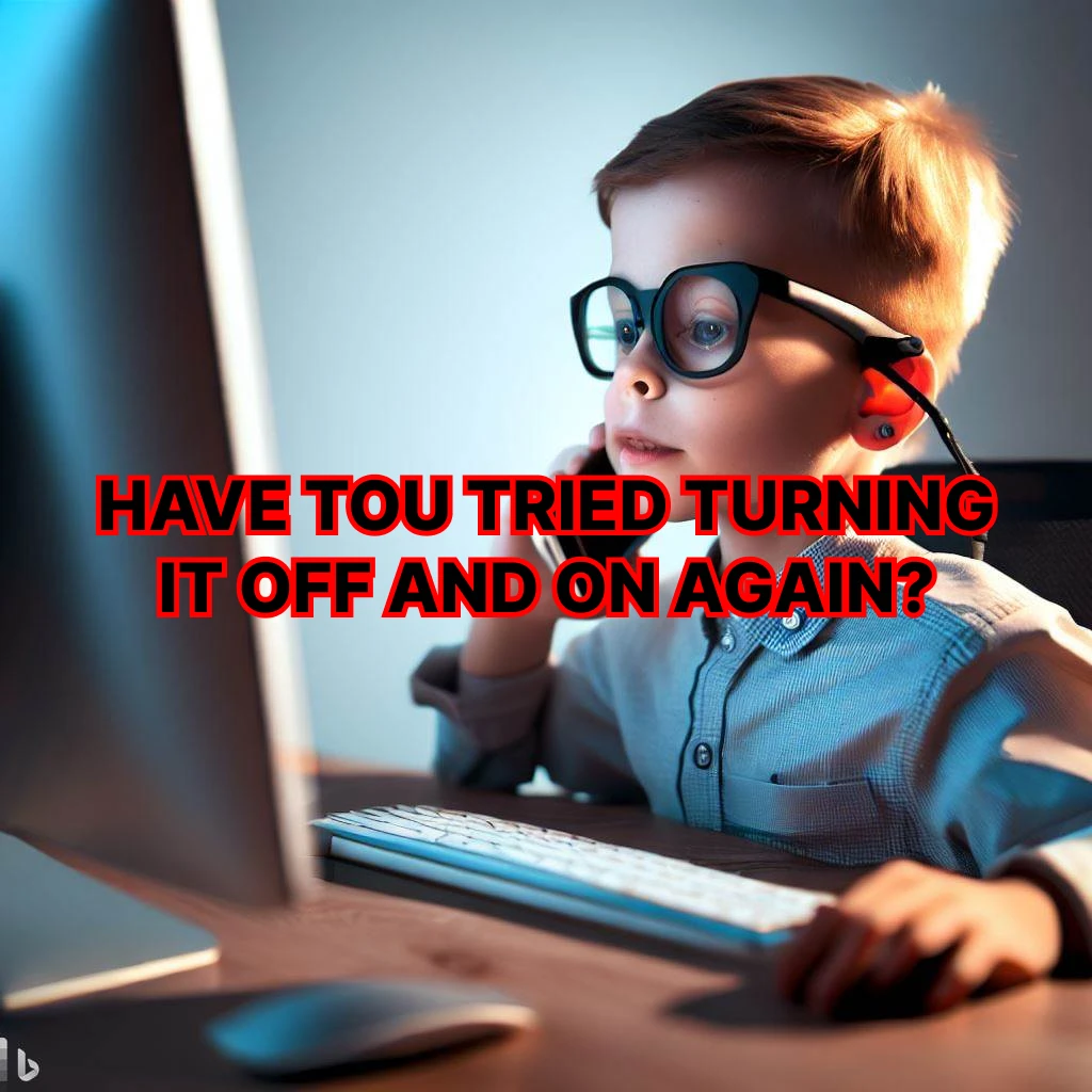 kid at computer and on phone