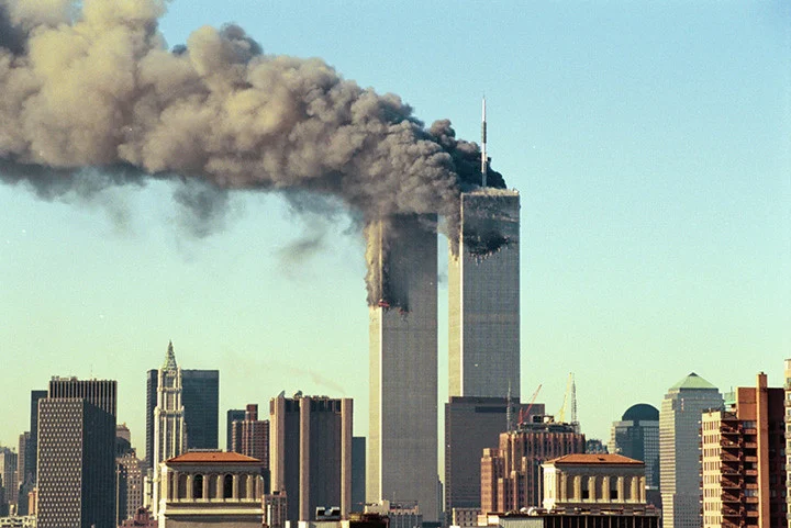 Photo of the twin towers on 9/11