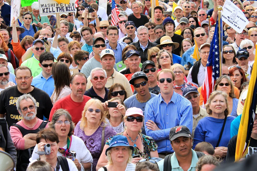people at a political rally