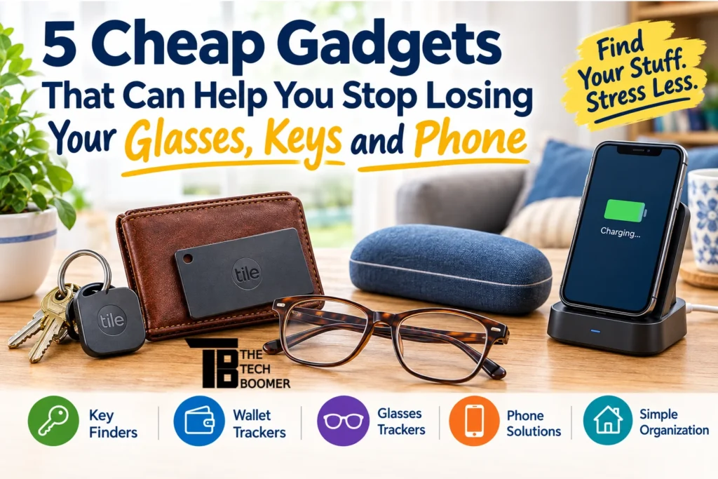 Image of a wallet, phone and glasses
